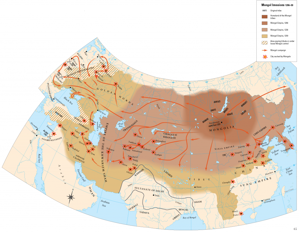 13- 1206 - 1259  Mogol istilasi